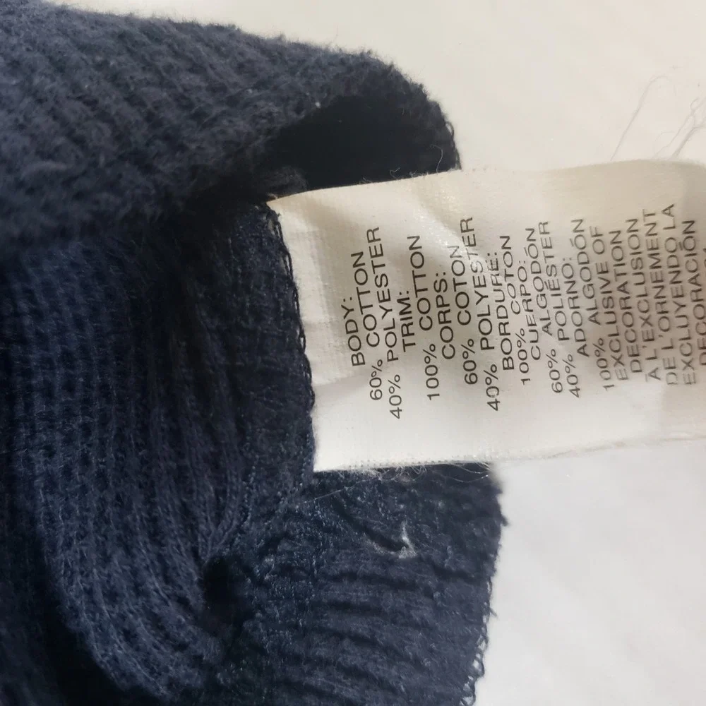 Childrens Place Boys Navy Baseball League Thermal Waffle Knit Shirt 6-9 Months